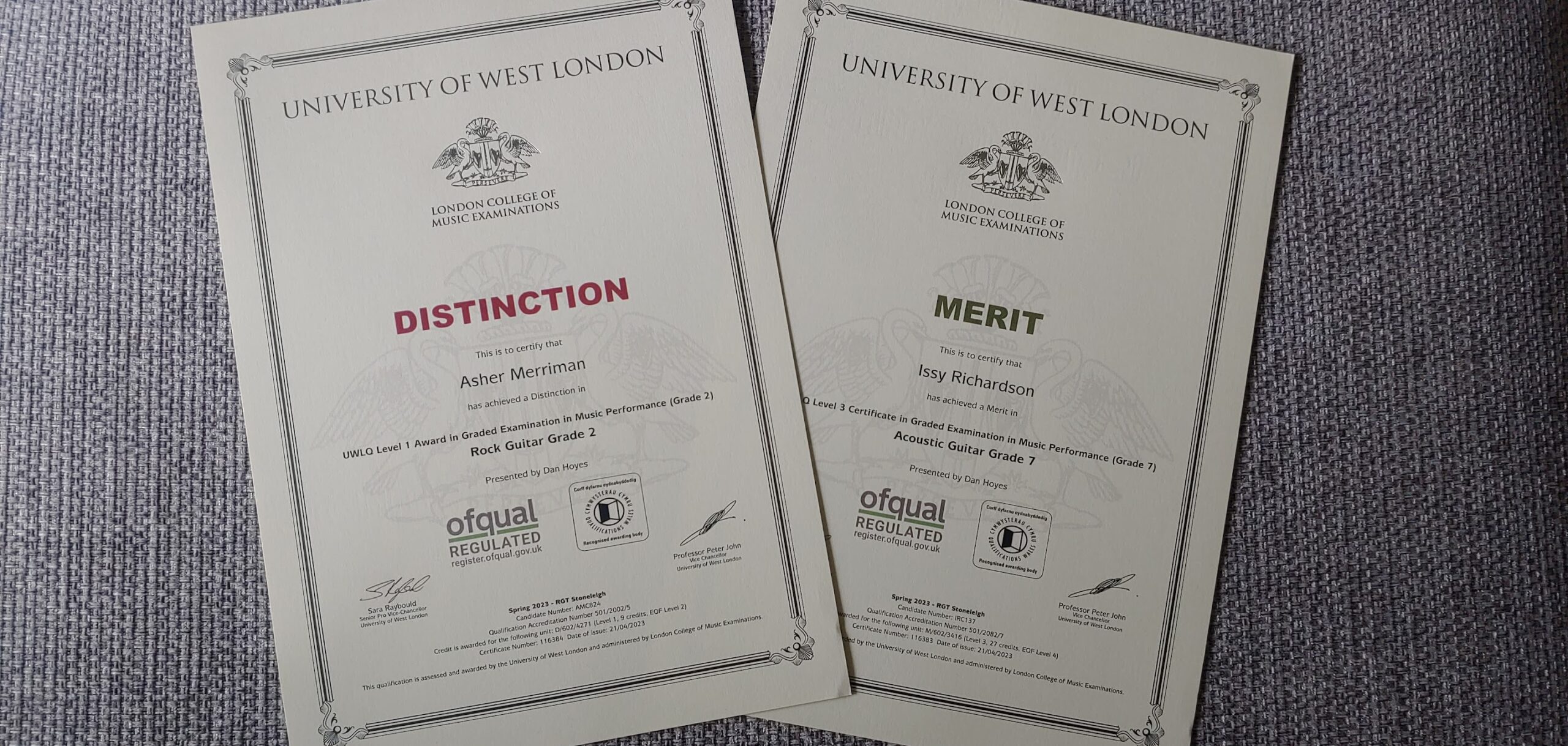 grade certificates